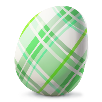 Antique Green Plaid Egg