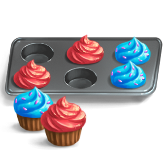 Assortment of 6 Cupcakes (Blue and Red)