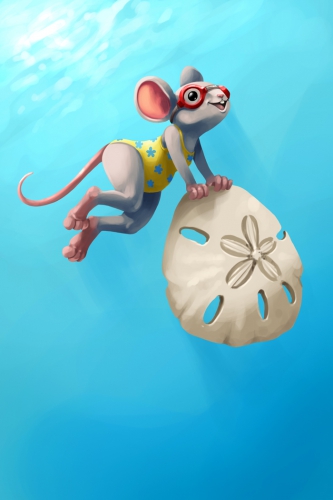 Sand Dollar Diver Mouse